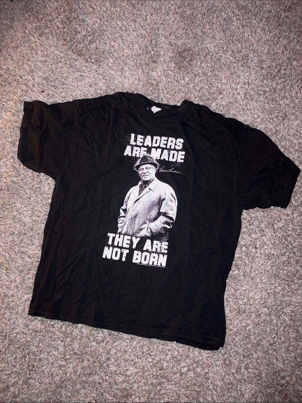 Black Graphic Tee - "Leaders Are Made" vince lombardi